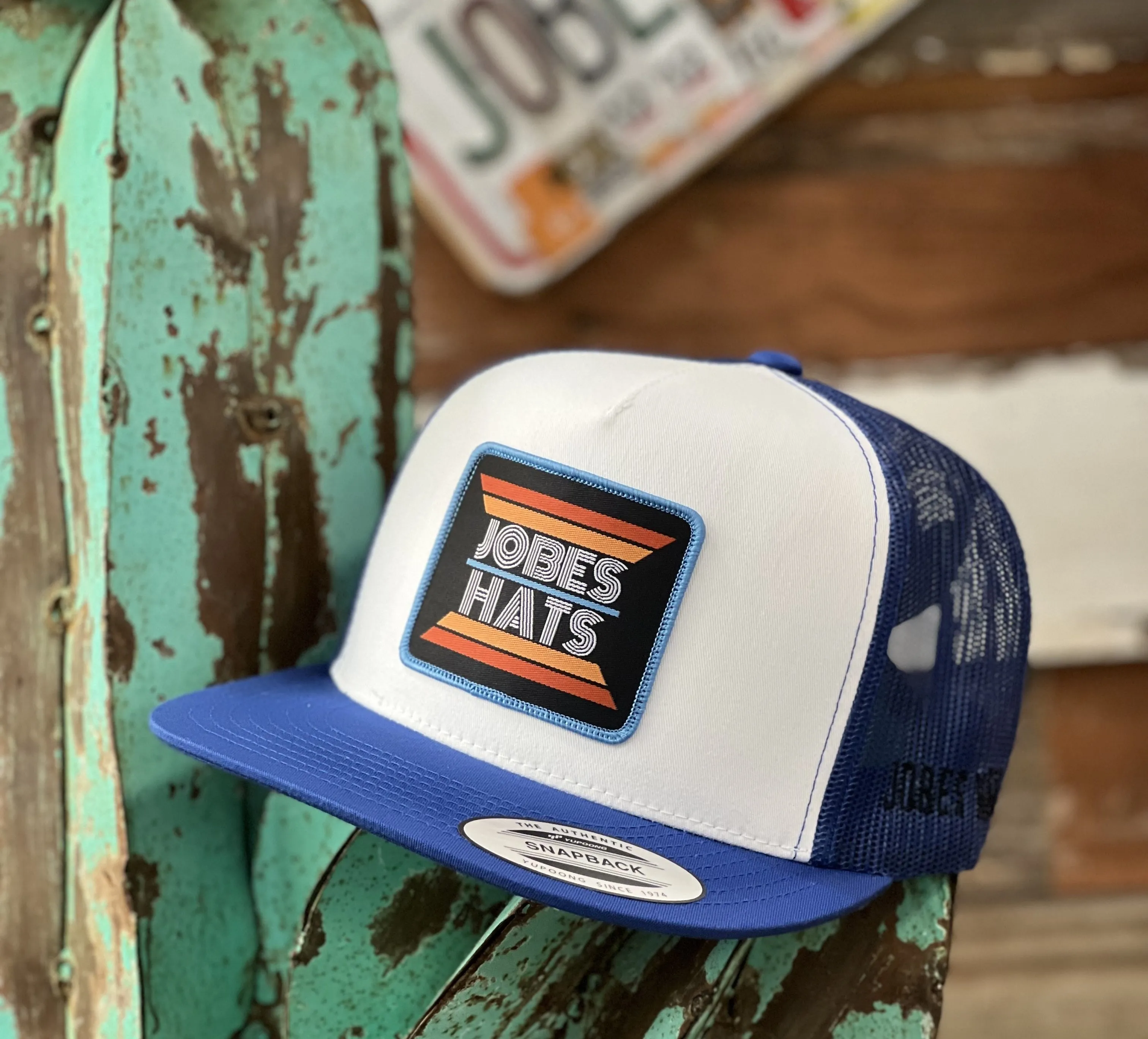 2021 Jobes Hats Trucker -Royal blue/white retro patch (Limited)