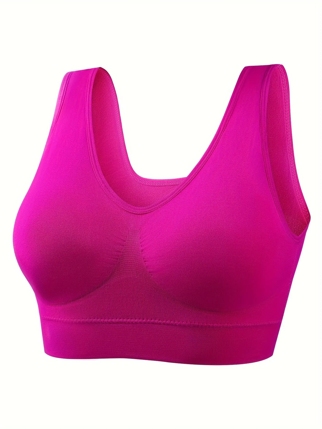 8pcs Plus Size Seamless Sports Bras - Wide Strap, Comfy, Breathable Bralette for Activewear