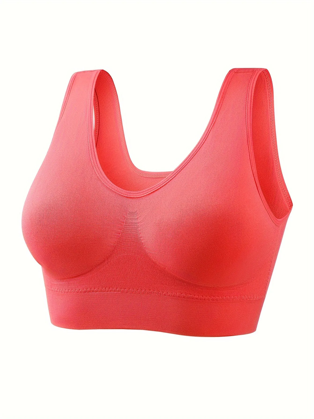 8pcs Plus Size Seamless Sports Bras - Wide Strap, Comfy, Breathable Bralette for Activewear