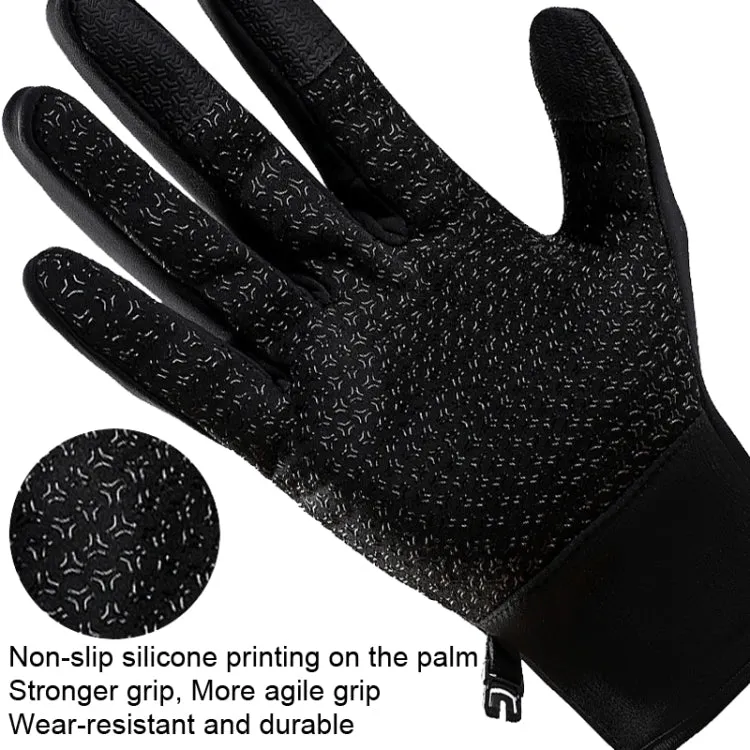 A045 Cycling Gloves Touch Screen Windproof Waterproof Sport Keep Warm Gloves, Size: L(Navy)