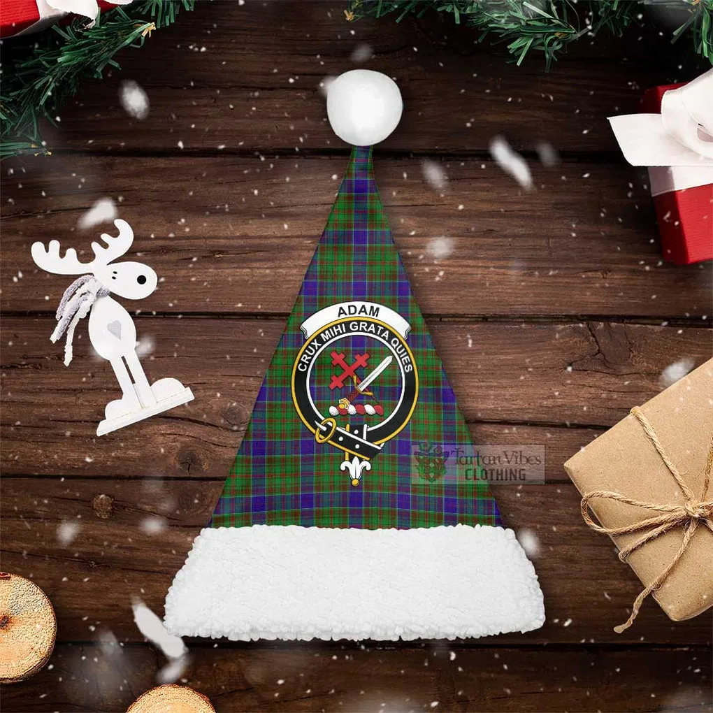 Adam Tartan Christmas Santa Hats with Family Crest