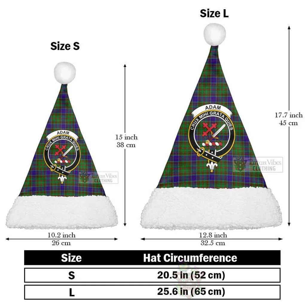 Adam Tartan Christmas Santa Hats with Family Crest