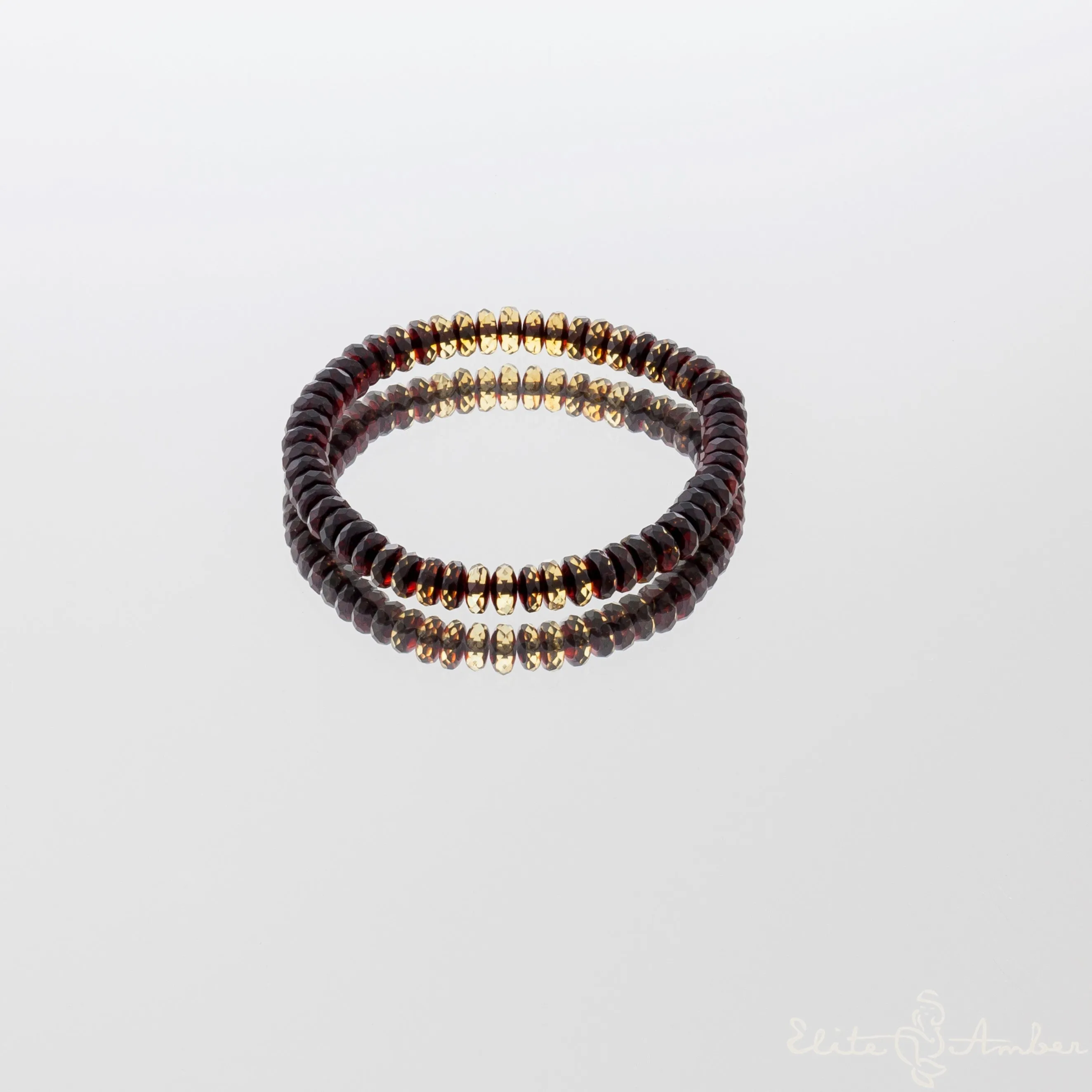 Amber bracelet "Glossy black moon"