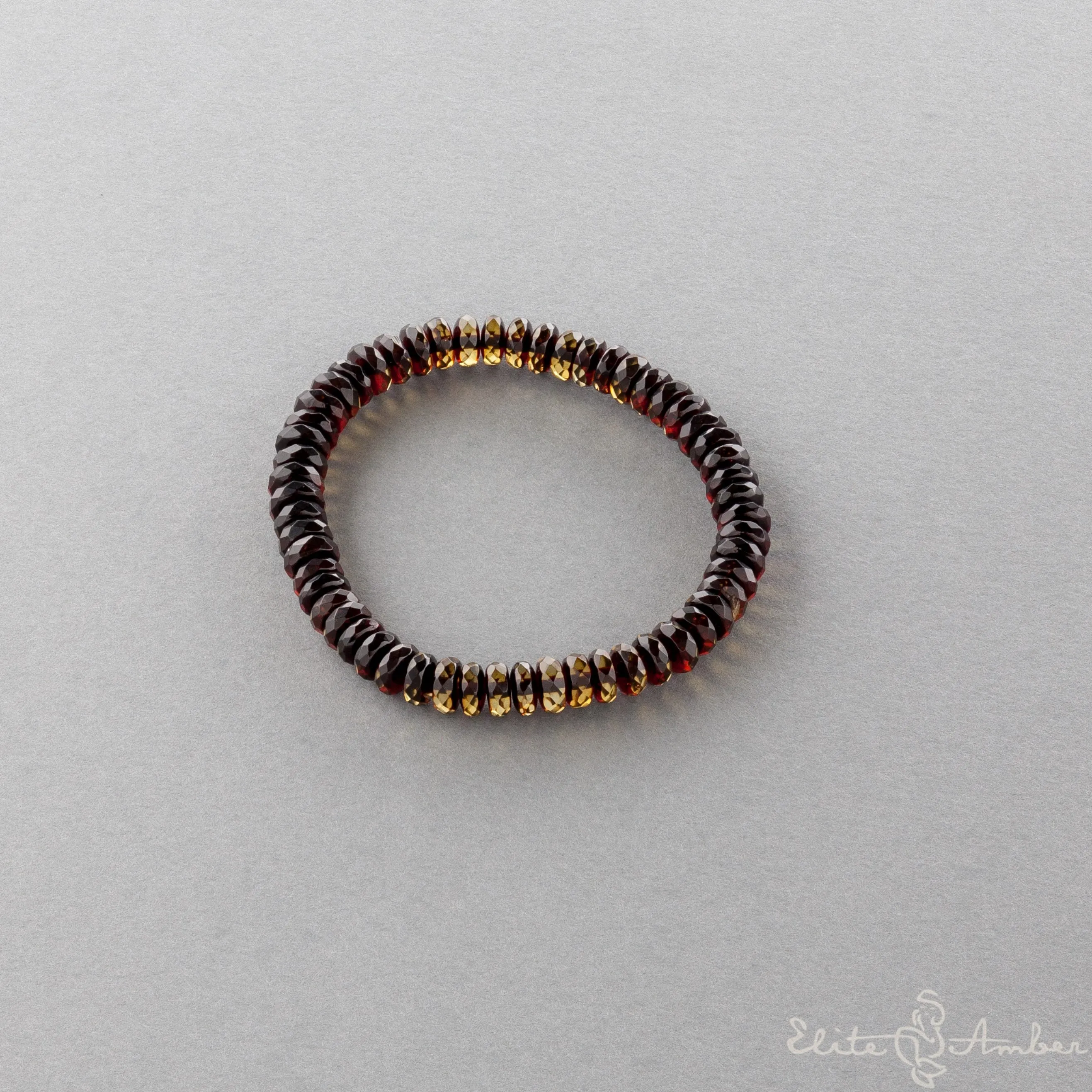 Amber bracelet "Glossy black moon"