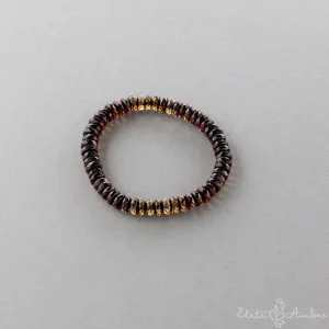 Amber bracelet "Glossy black moon"