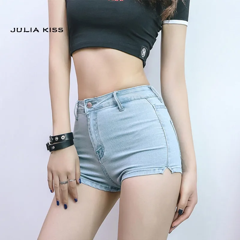 Athena High Waist Denim Shorts