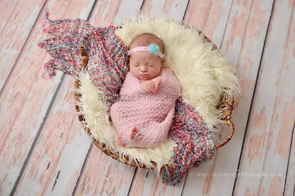 Baby Pink Mohair Knit Wrap