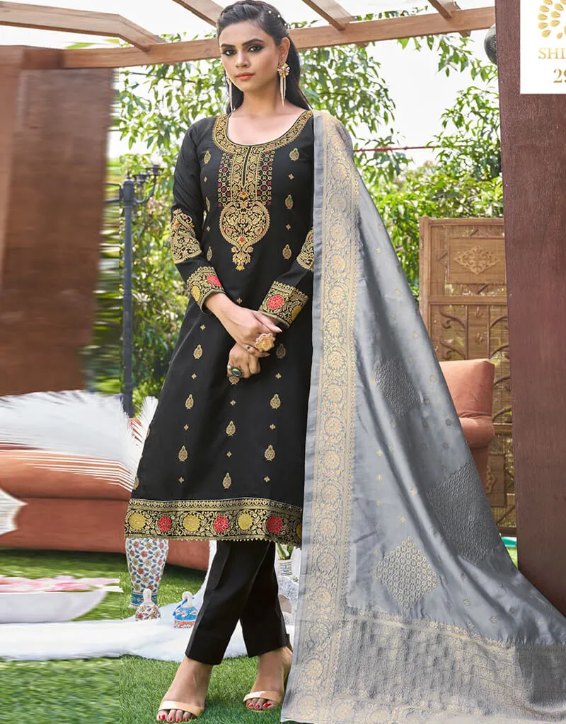 Banarasi Black Suit Suit Pant Bottom