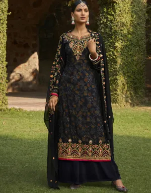 Black Georgette Palazzo Salwar Suits