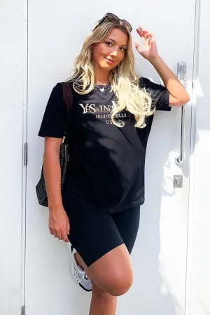 Black Gold Beverly Hills T-shirt Cycling Shorts Co-ord - Laura