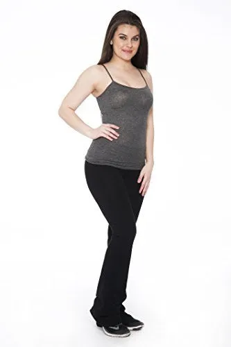 Black Plus Size Clothes Effect Woman Fold-Over Waist Flared Legs Yoga Pants