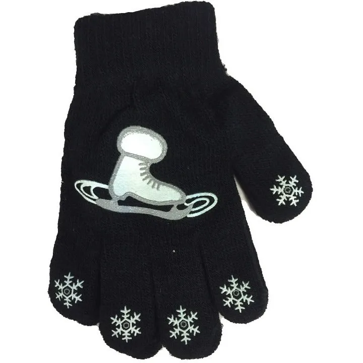 Black Snowflake & Skate Magic Stretch Glove