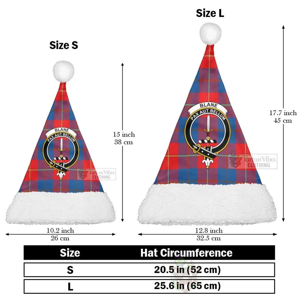 Blane Tartan Christmas Santa Hats with Family Crest