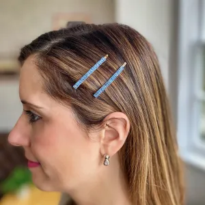 Blue Hair Slides Set of 2