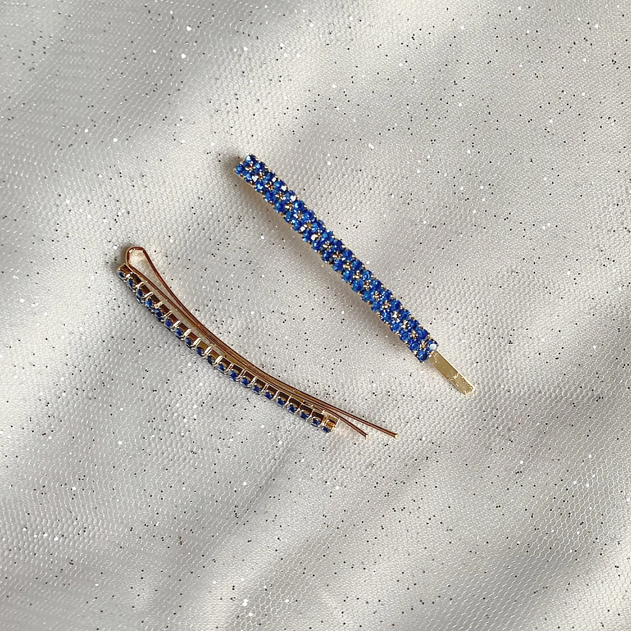 Blue Hair Slides Set of 2