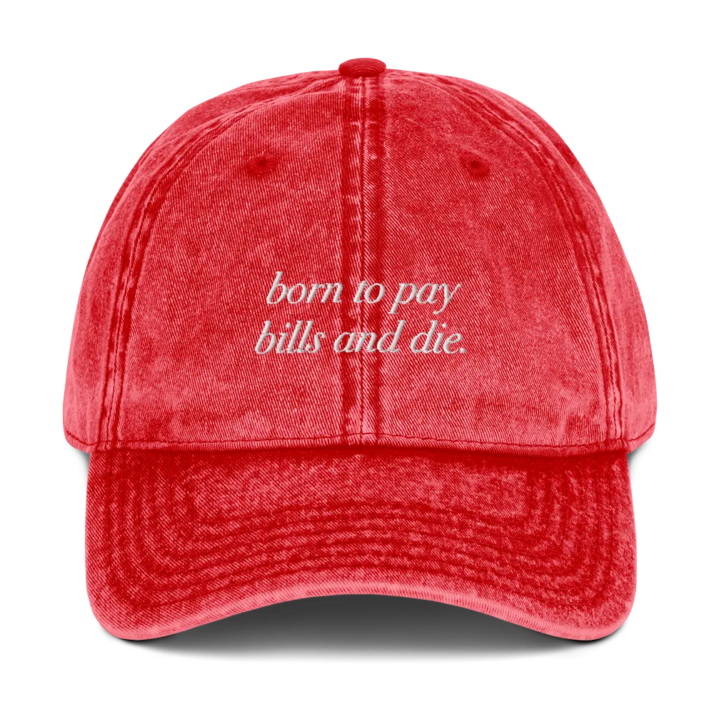 BORN TO PAY BILLS® 🧢 Washed Hat