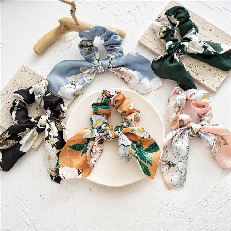 Bow Hair Accessories, 5pcs Chiffon Satin Hair Accessories Ribbon Bow Scarf