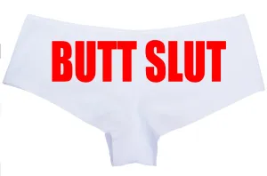 Butt Slut • White Boyshorts • Choose Your Color Text