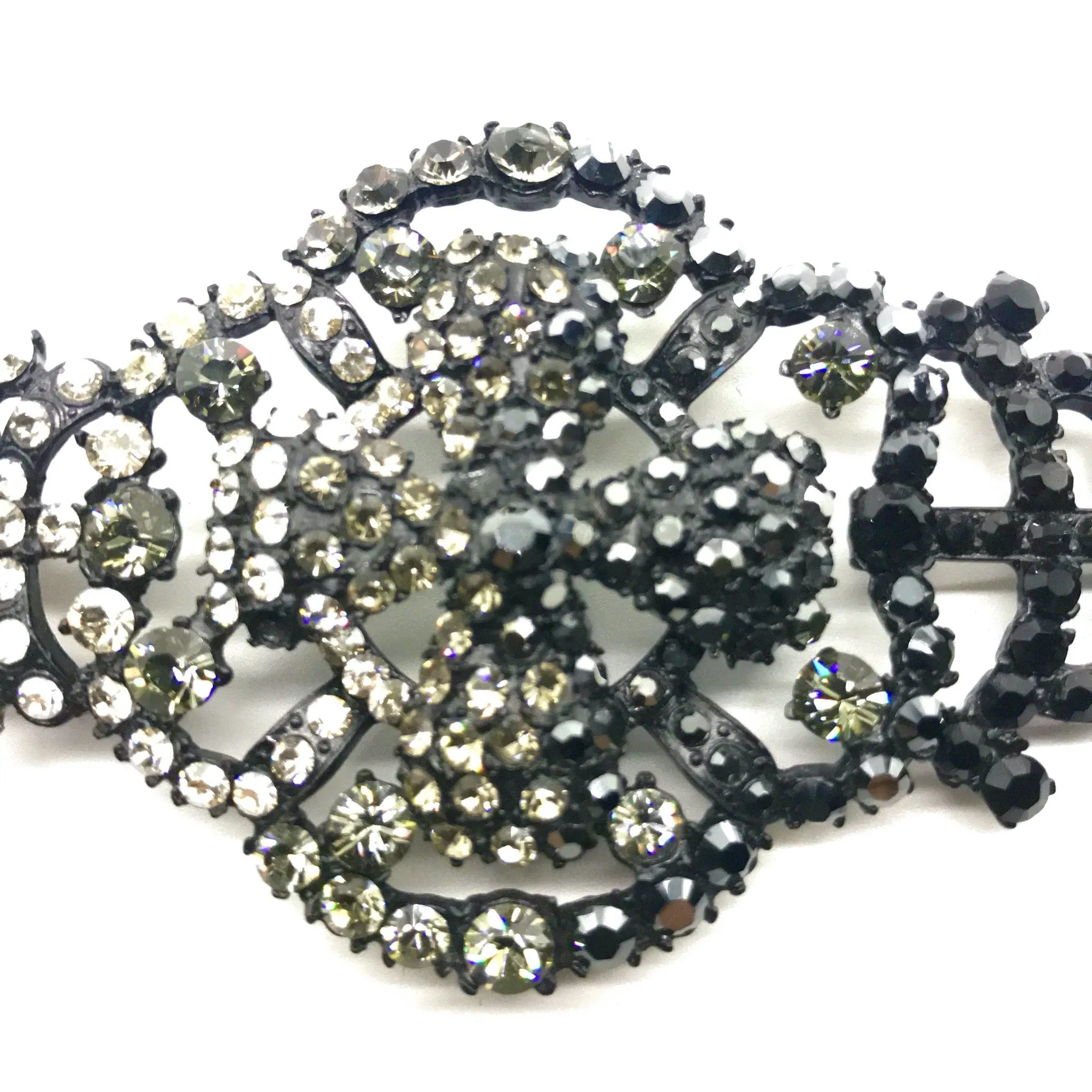 Christian Lacroix Brooch/Pendant with Clear and Black Crystals