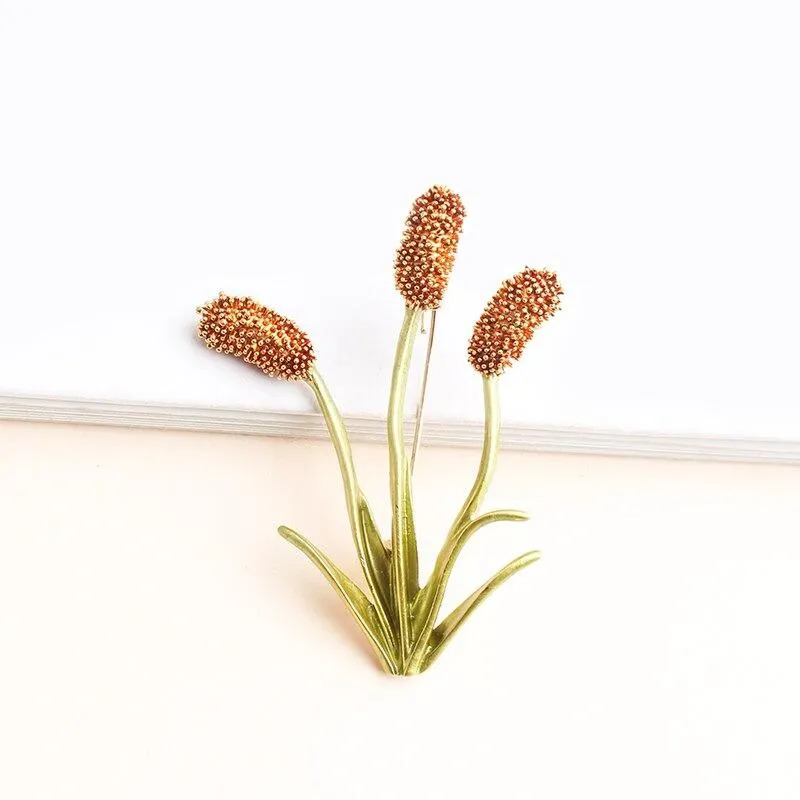 Classy Foxtail Grass Dainty Brooch Pins