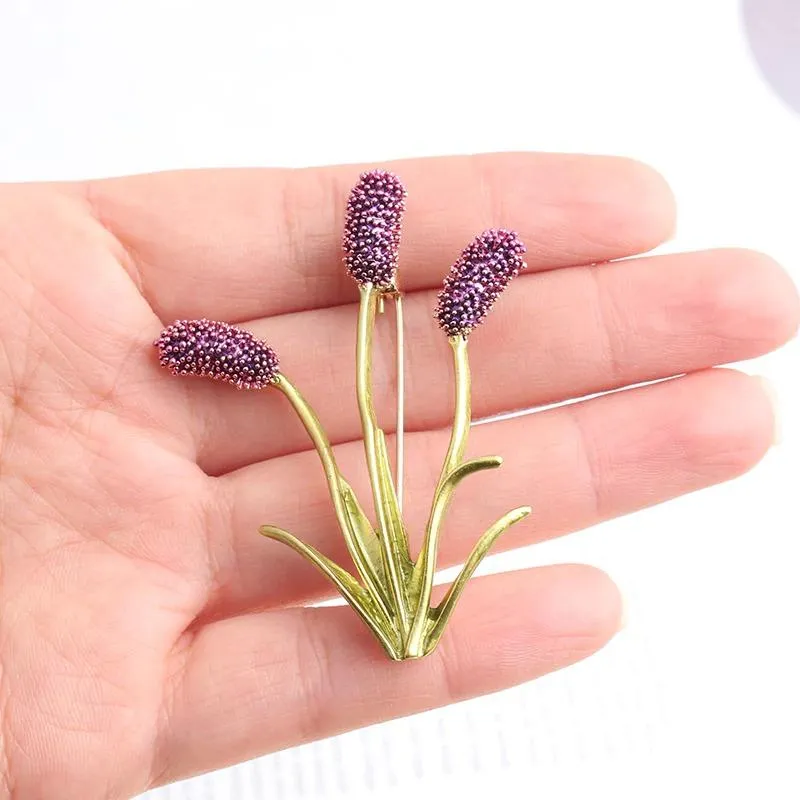 Classy Foxtail Grass Dainty Brooch Pins