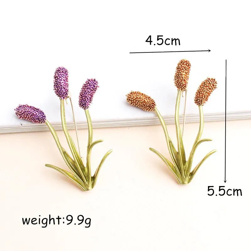 Classy Foxtail Grass Dainty Brooch Pins