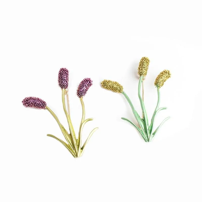 Classy Foxtail Grass Dainty Brooch Pins