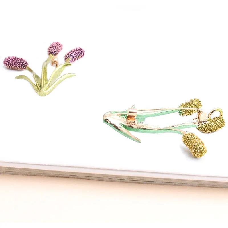 Classy Foxtail Grass Dainty Brooch Pins