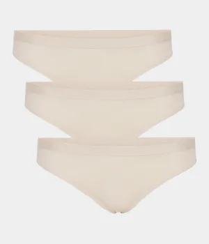 Cream bamboo thongs - 3 pack