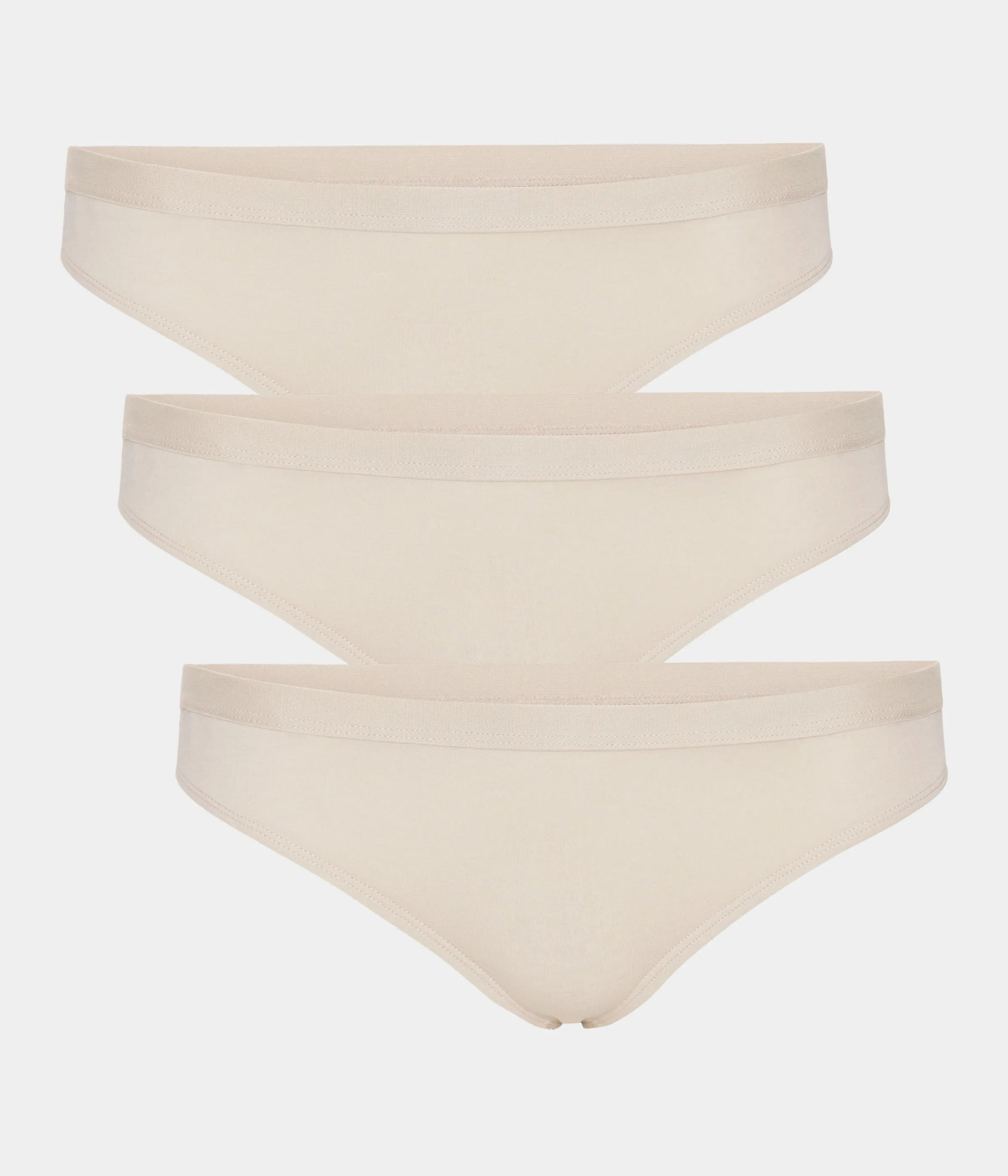 Cream bamboo thongs - 3 pack