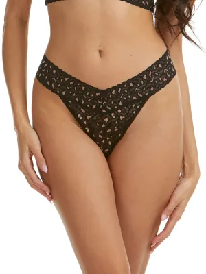 Cross-Dyed Leopard Original Rise Thong Black/Praline