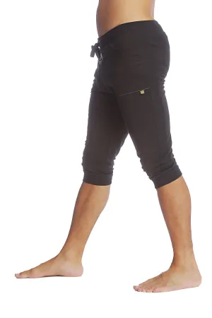 Cuffed Yoga Pants (Solid Black)