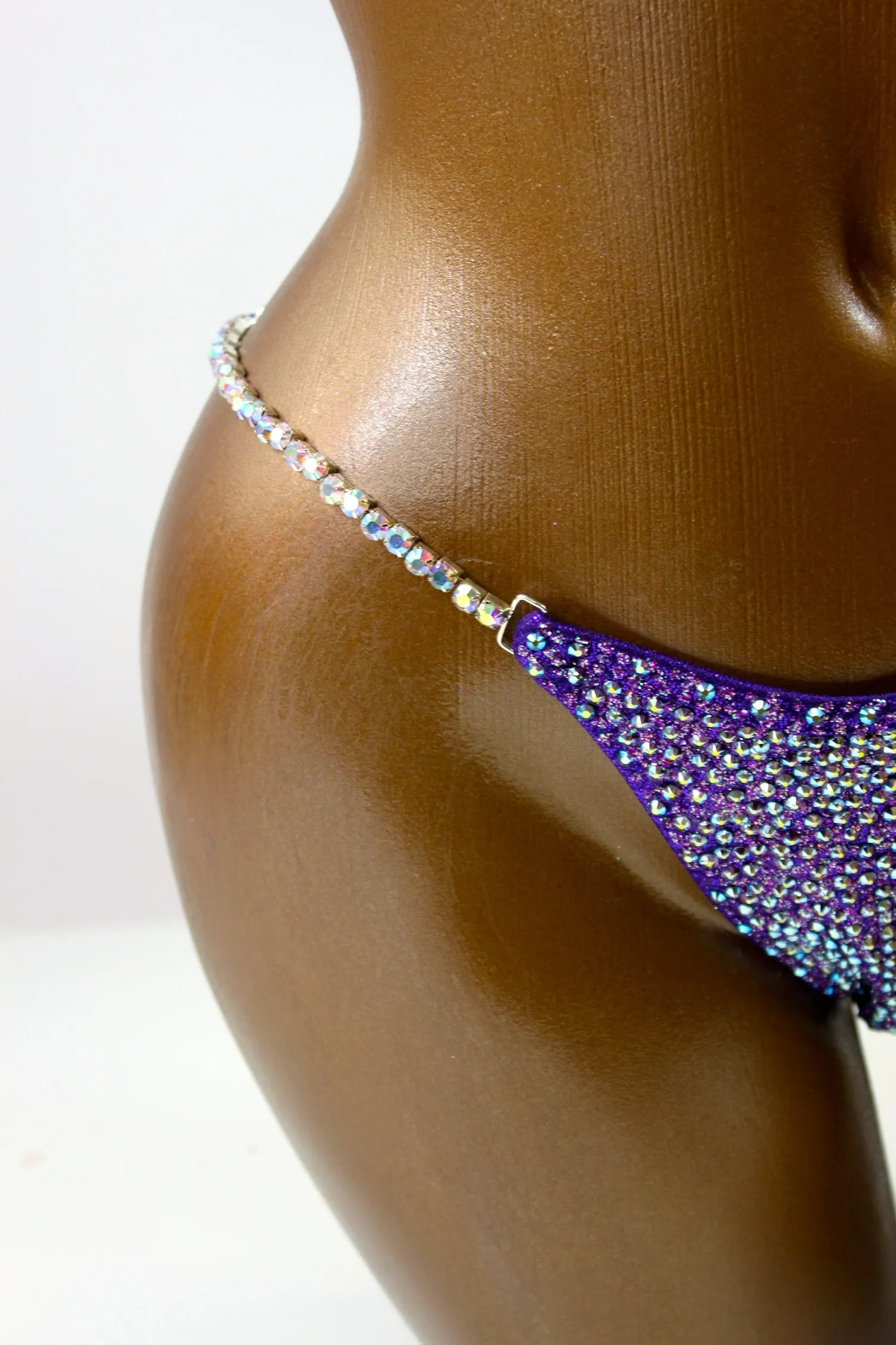 Deep Amethyst Metallic Spandex Bikini Suit