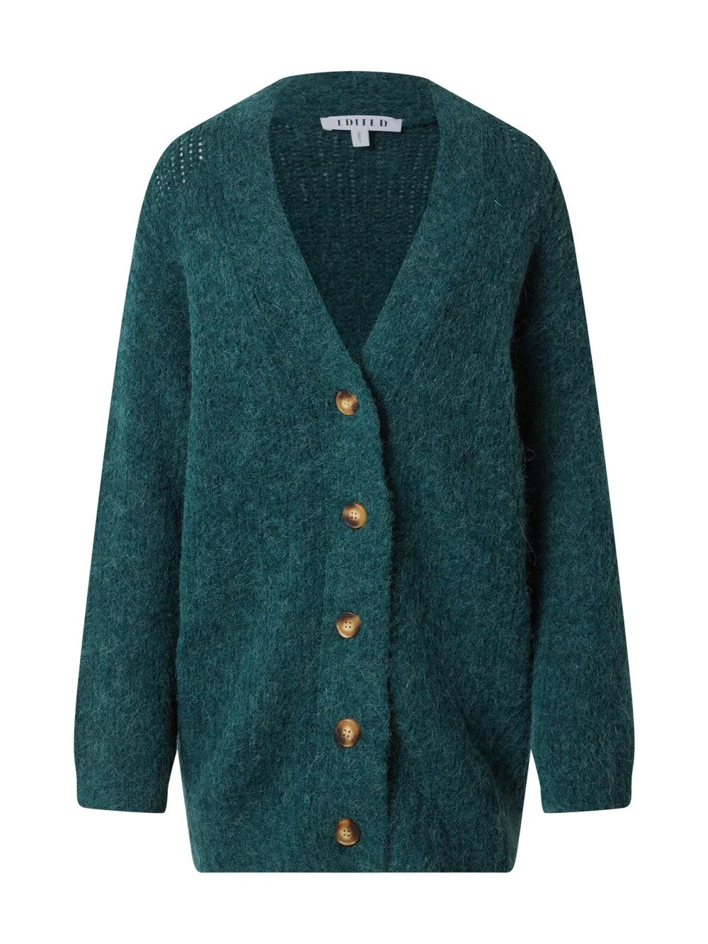 Edited knitted cardigan, dark green