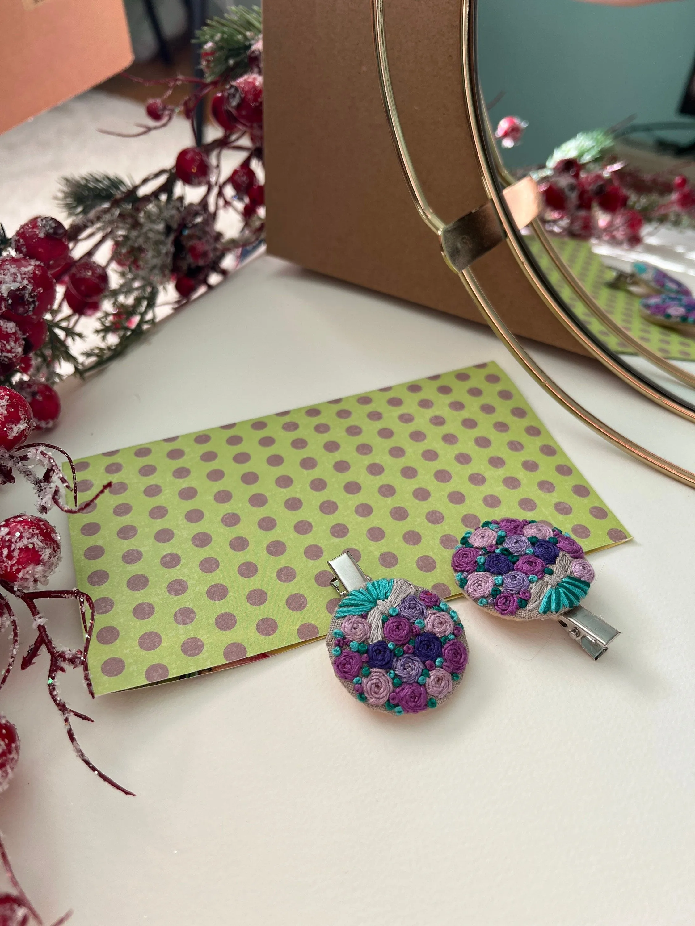 Floral hair clip set