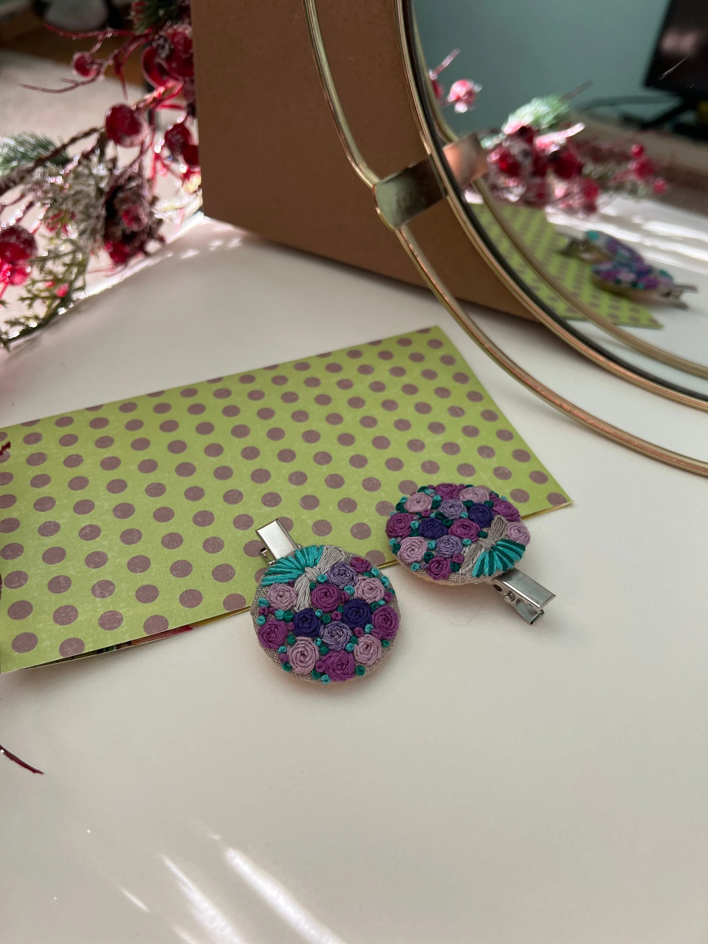 Floral hair clip set