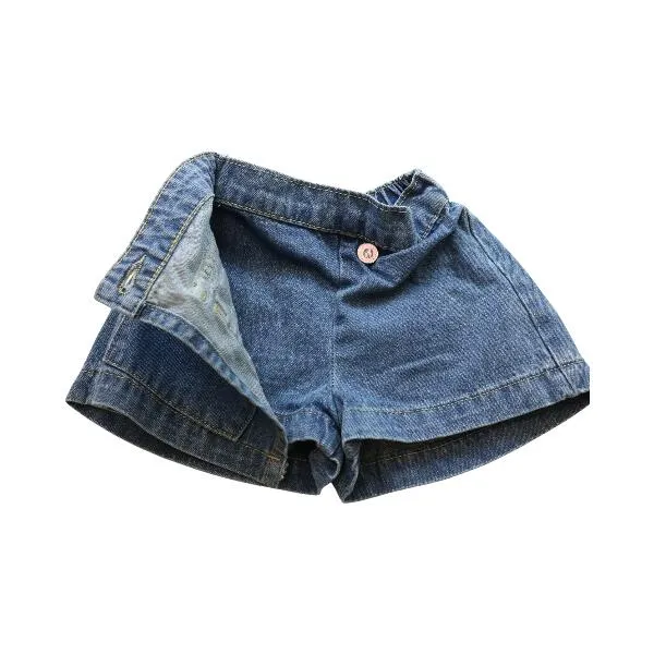 Front Wrap Rhinestone Denim Shorts