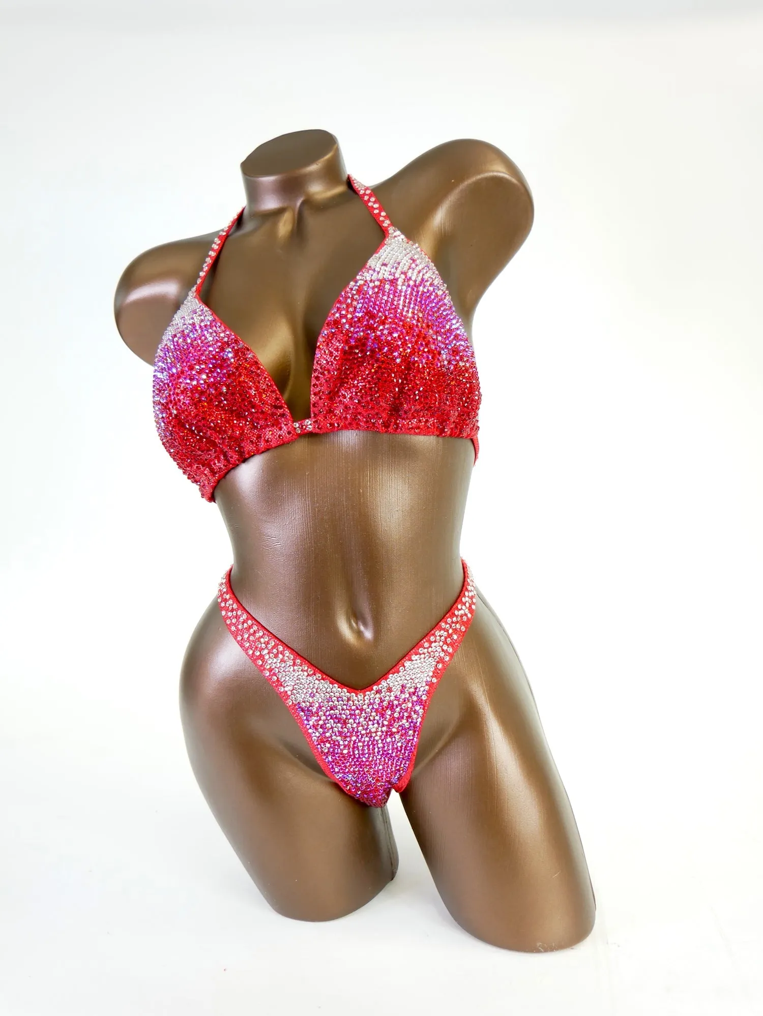 Fuchsia To Red Figure Competition Suit