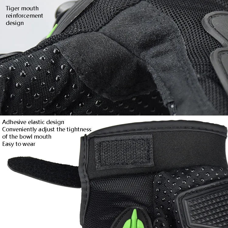 GHOST RACING GR-ST04 Motorcycle Gloves Anti-Fall Full Finger Riding Touch Gloves, Size: L(Green)