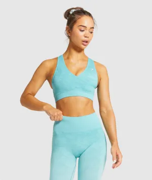 Gymshark Camo Seamless Sports Bra - Light Green