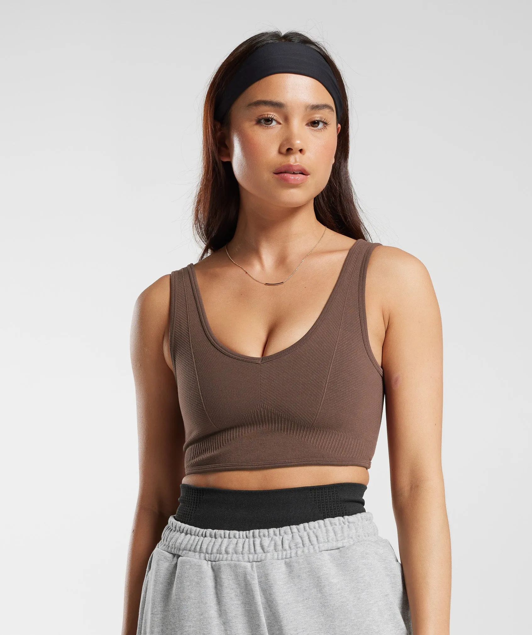 Gymshark Rest Day Seamless Bralette - Oak Brown