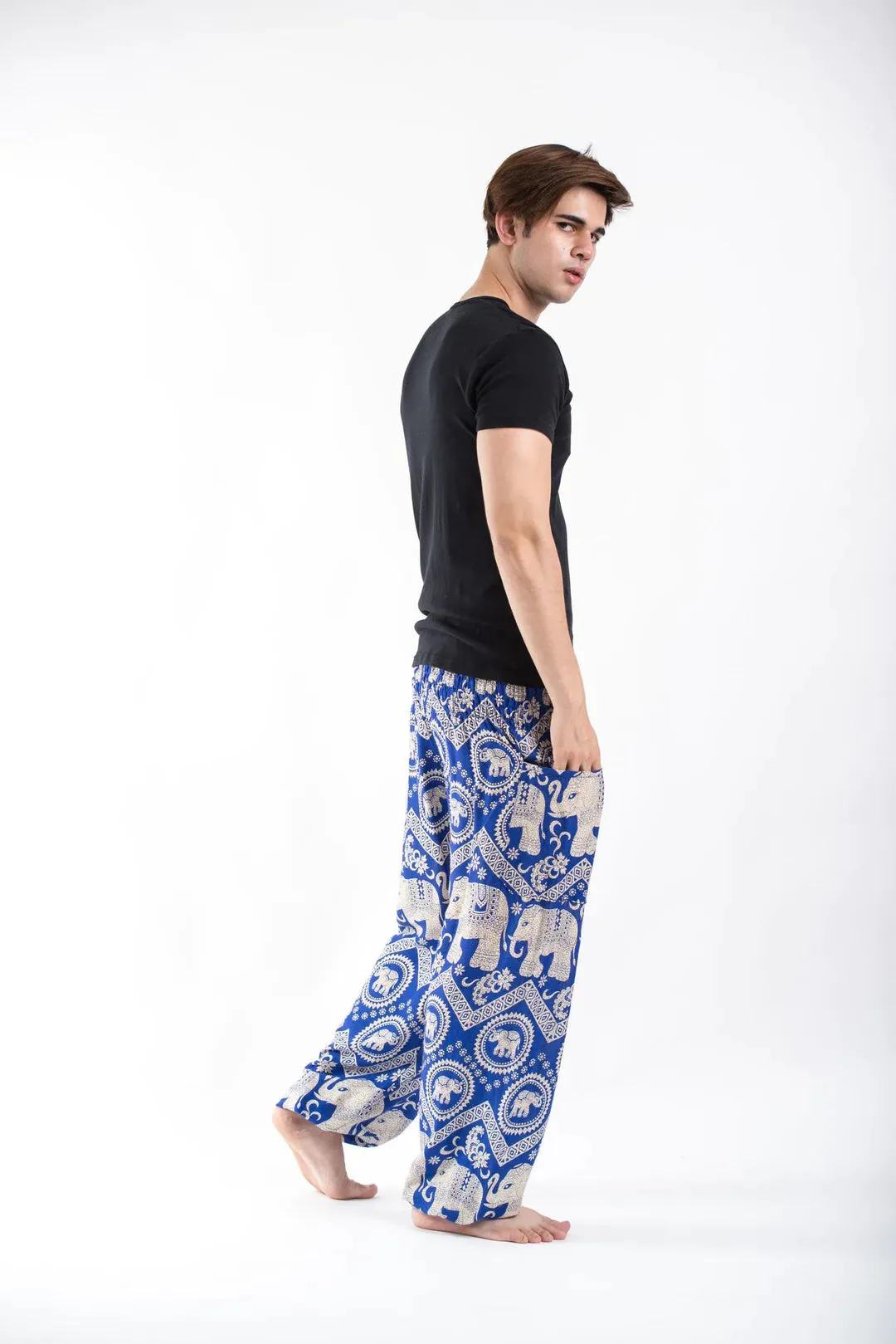 Imperial Blue  Elephant Unisex Pants, Thailand