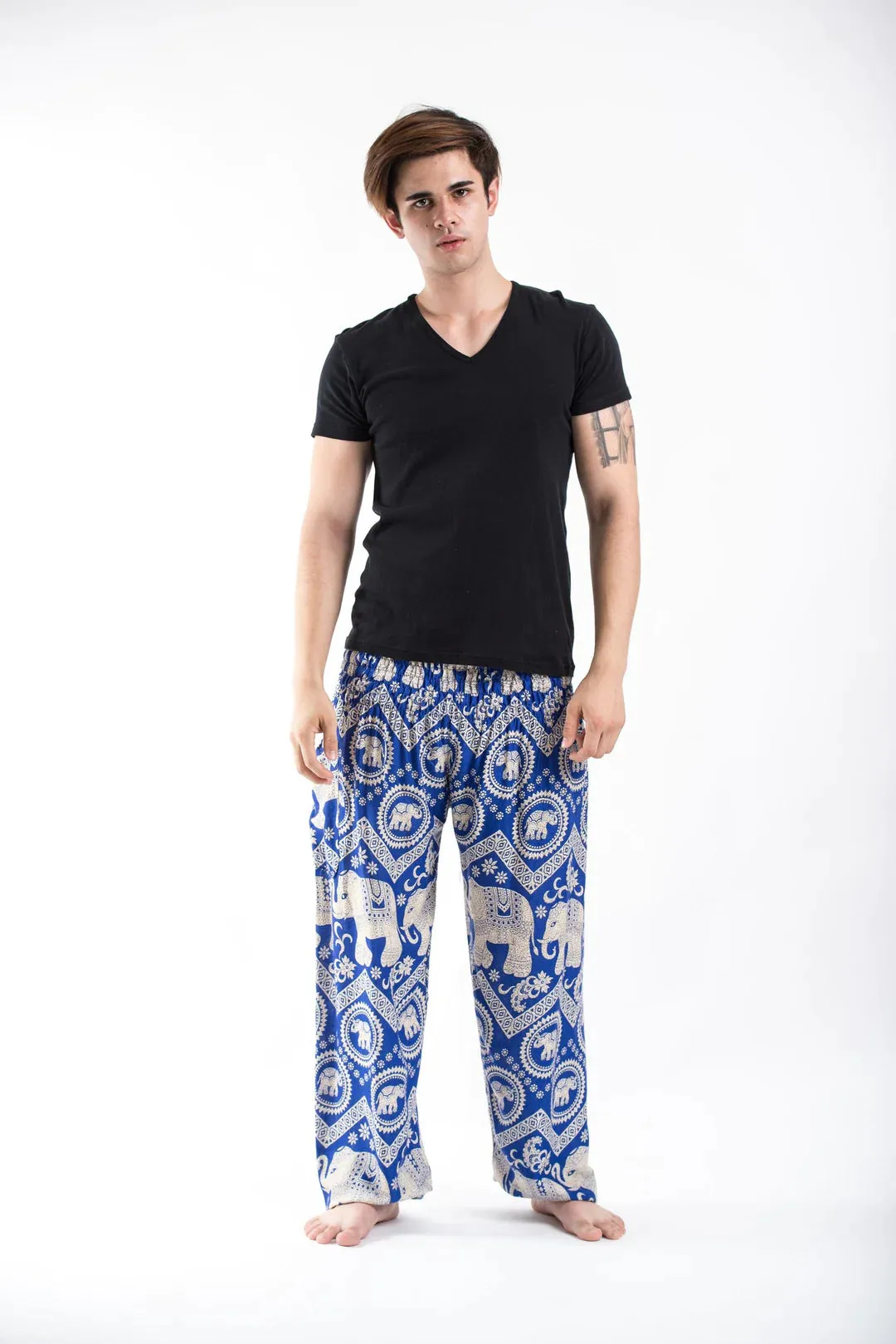 Imperial Blue  Elephant Unisex Pants, Thailand