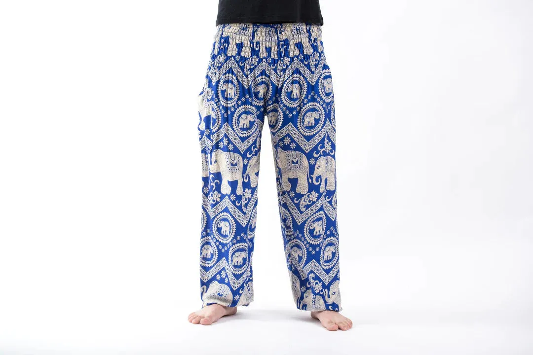 Imperial Blue  Elephant Unisex Pants, Thailand