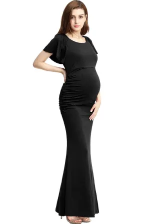 Kimi   Kai Abigail Maternity Maxi in Caviar