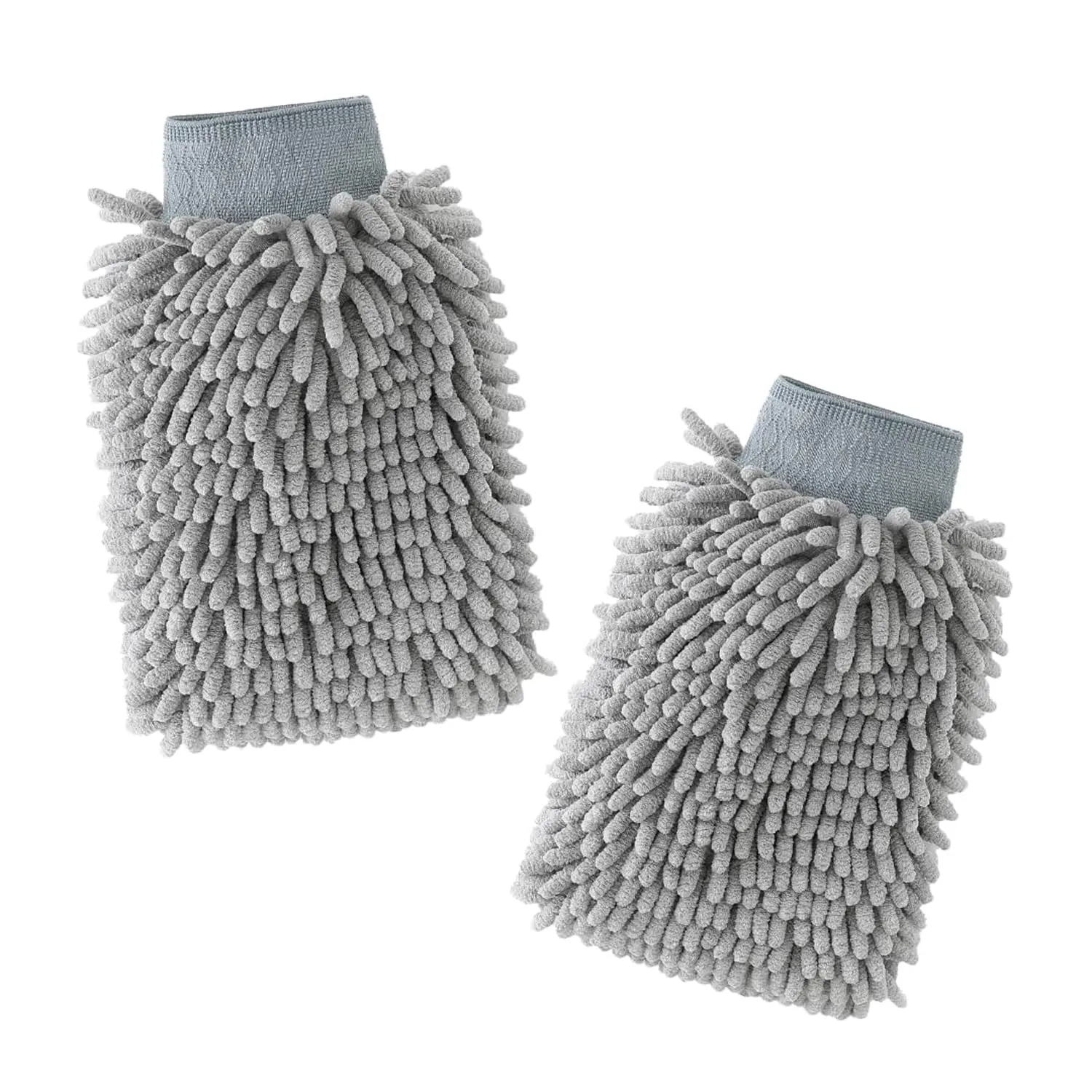 Kuber Industries Gloves | Microfiber Cleaning Gloves | Chenille Mitts for Kitchen | Hand Duster for Kitchen | 1000 GSM Hand Gloves | Double Sided Gloves | SHXNEFSST1 | Pack of 6 | Gray