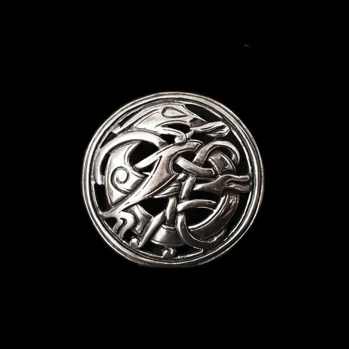 Large Round Urnes Viking Dragon Brooch