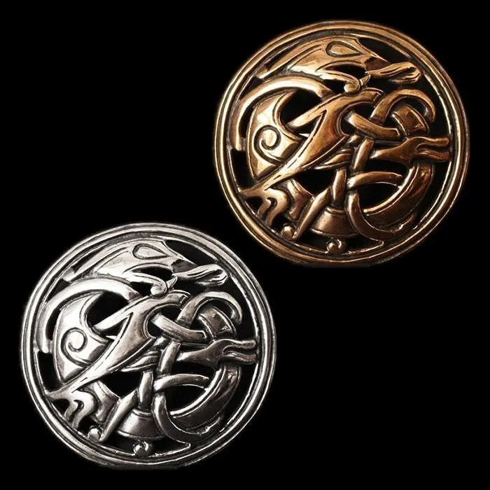 Large Round Urnes Viking Dragon Brooch