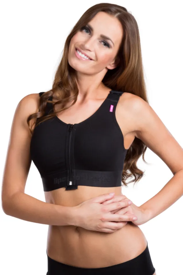 Lipoelastic PI Special Comfort Post Surgery Bra - Black