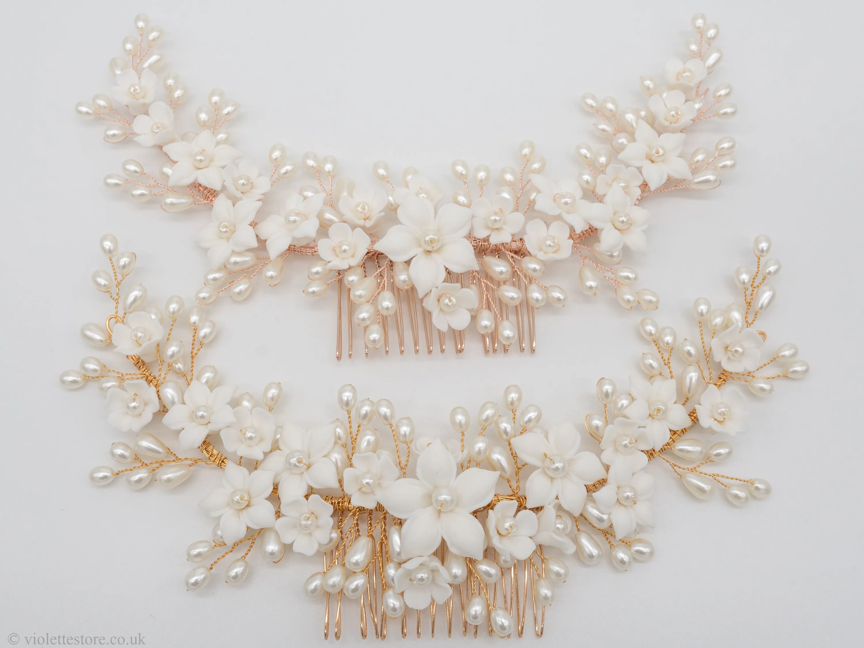 Madelyn Rose Gold Bridal Hair Accessories